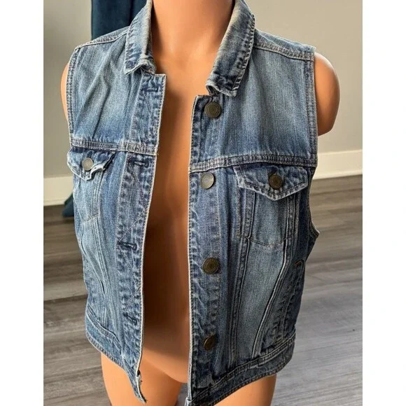 American Eagle Denim Jean Vest Size L - Picture 1 of 5